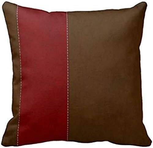 Amazon Com Jbralid Red Stripe On Chocolate Brown Suede Pillow