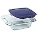 Pyrex Easy Grab 19-Piece Glass Bakeware Set with Blue Lids