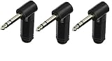 Audio2000'S ACC3120X3-1/4-inch TRS (Stereo) Female to 1/4-inch TRS (Stereo) Male Right-Angle Audio Adapters (3-Pack)