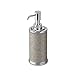 mDesign Bath Accessory Set, Soap Dispenser Pump, Toothbrush Holder, Tumbler - 3 Pieces, Metallico