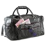 Maxam 18" Leather Tote Barrel Bag