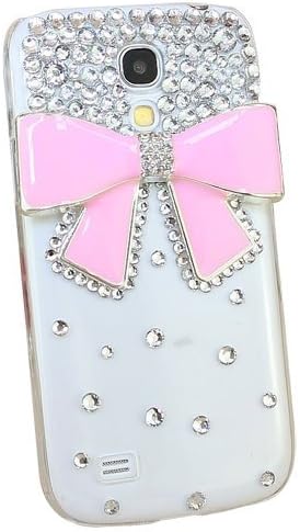 MobilePick® Pretty Crystal Diamond Rhinestones Pink Bowknot Pattern Snap-On Back Case Cover for Samsung Galaxy S4 Mini i9195 i9190