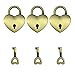 Hyamass 3pcs Vintage Antique Style Mini Heart Archaize Padlocks Key Lock with Keys