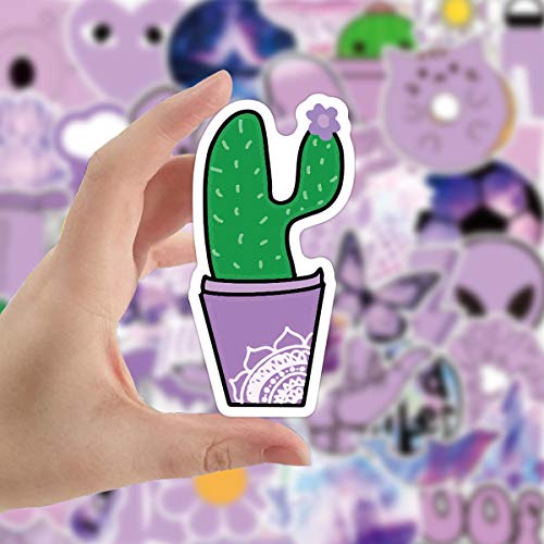 Cute Purple Stickers, Stickers Pack(50pcs),Waterproof Aesthetic Trendy Cool Vinyl Kawaii Stickers for Teen Girls Kids Boys,Water Bottle Phone Ipad Laptop Luggage Skateboard Car (Purple VSCO) - Image 7