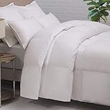 HOMFY Premium Cotton Comforter Queen,Quilted Comforter with Corner Tabs, Hypoallergenic, Soft and Breathable (White, Queen)