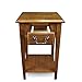 Leick Home Haven Ridge Accent Table, Solid Wood End Table, Square Side Table, Black Hardware, 1 Drawer, Display Shelf, Easy Assembly, Medium Oak, 15 in x 15 in x 24 in, 9041-MED