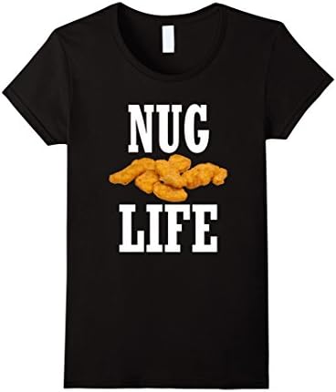 Womens Nug Life Chicken Nuggets T-Shirt Small Black