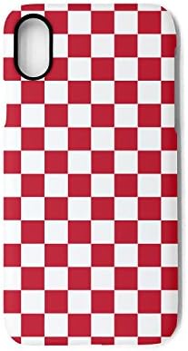 YUEch iPhone X Case iPhone 10 Case red and white checkered TPU Shock-Absorption & Skid-proof Anti-Scratch Phone Case Cover for Apple iPhone X