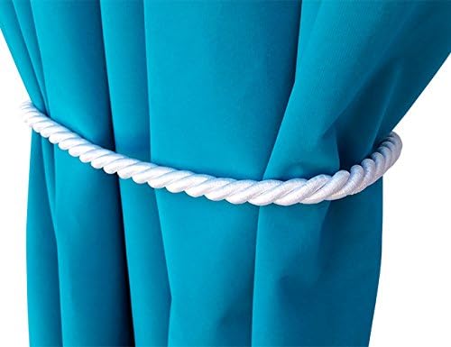 1 Single White Luxury Handmade Window Treatment Decor Curtain Tie Drapery Pull Back Cord/Rope 36" Long/ 1/2" Thick Tieback Drape Holdback (White)