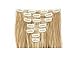 FIRSTLIKE Grade 7A 160g 23-24 Inch Real Thick Double Weft Full Head Clip In Hair Extensions, Dark Blonde Mix Light Blonde, 24