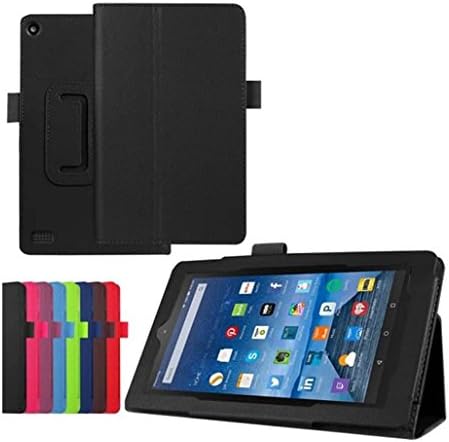 Sinwoz Fire HD 7 Case [2015], Amazon Kindle Fire HD 7 Case PU Leather Hybrid Protective Case Cover, Full Cover Impact Resistant Bumper Wallet Case Shell (Black)