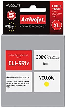 ActiveJet AC 551YR 10ml Refill for Canon CLI-551Y Yellow