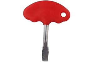 T-Handle Flathead Screwdriver with 12mm Slotted Tip for Camera Quick Release Plate, Ergonomic Rubber Grip Steel Tool for Trip