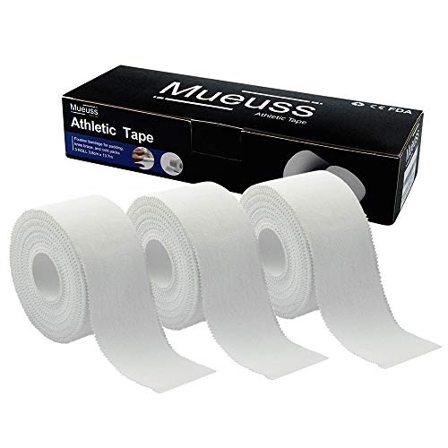 MUEUSS Athletic Tape White Sport Muscle Support for Knee Wrist Ankles Fingers Breathable Hypoallergenic Athlete & Climbers & Boxing Professional Medical Grade 1.5