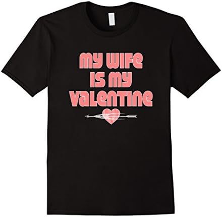 Men's My Wife Is My Valentine T-shirt Sweetheart V-day Tee Medium Black