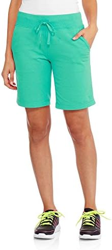 Danskin Soft knit Womens Bermuda Shorts with elastic waist and drawstring (mint jade small)