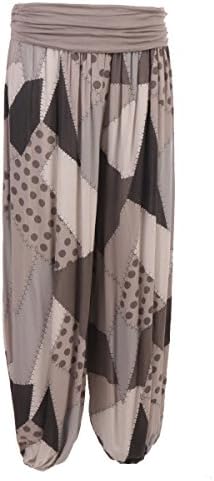 New Italian Ladies Lagenlook Boho Hippy Hareem Baggy Yoga Trousers Pants Size 10-16