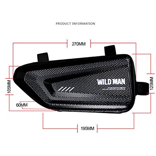 Sodoop Mountain Bike Bag, Rainproof Road Bicycle Zipper Frame Bag,1.5L Capacity,Sport Cycling Front Top Tube Hard Shell Tools Storage Panniers Pack Strap Triangle Saddle Frame Pouch Accessories