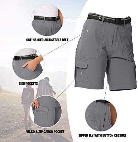 Ladies' mountaineering shorts with pockets, made of stretch and quick-dry material, priced at $19.99.