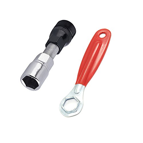 LONKER Professional Bike Bicycle Cycle Crank Extractor Puller Removal Spanner Repair Tools Kit(red)