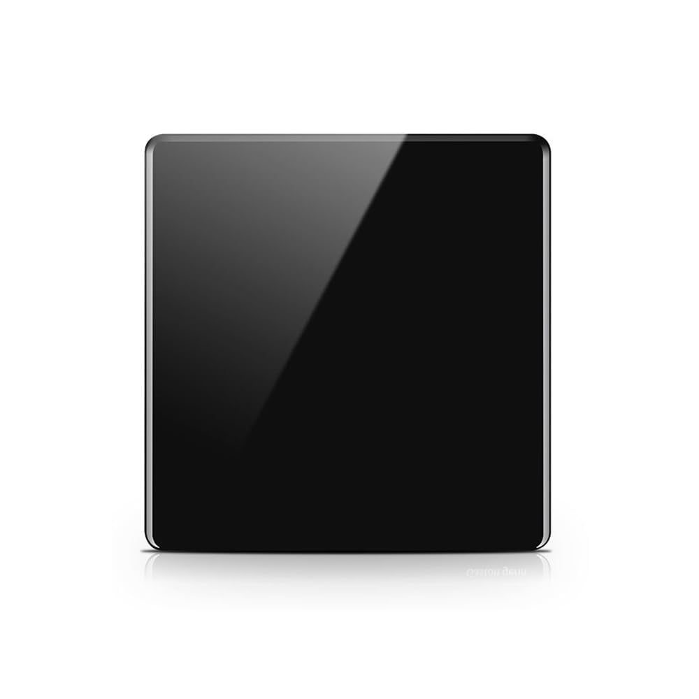 ZFQ Big Rocker Button Switch, Modern Acrylic Crystal Glass Black Wall Panel, Electrical Single Light Switch, 1 Gang 1 Way, 10A 250V