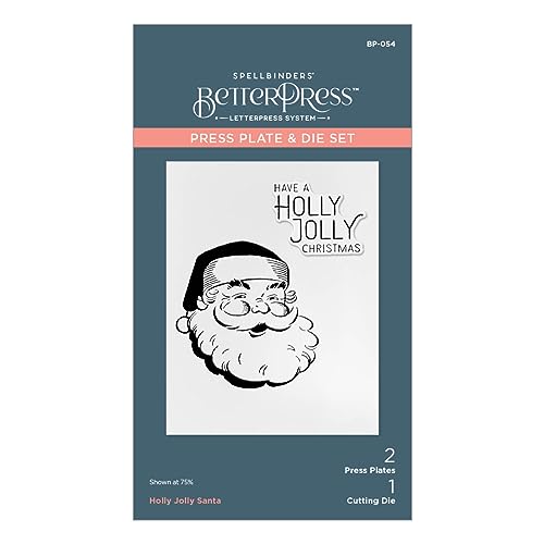 Spellbinders Holly Jolly Santa Press Plate, Metal