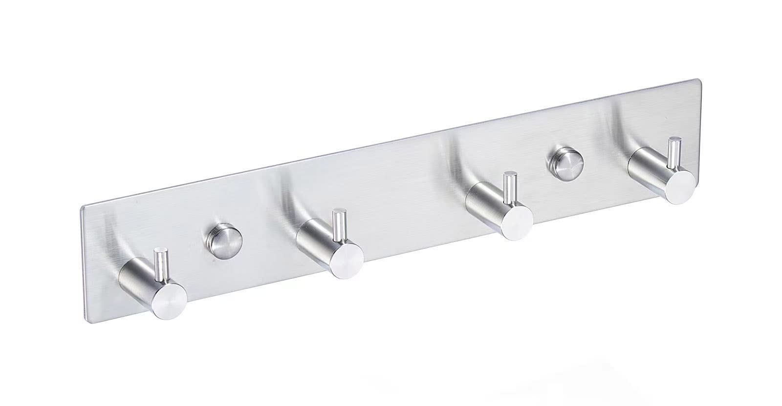 QNIIAED Coat Hooks Wall Mounted,Multipurpose Modern Stainless Steel Screw in Door Hook Metal Heavy Duty Coat Rack Row of Hook Hanger Towel Robe Clothes Hat Hook for Bathroom Bedrooms（Silver 4 Hooks
