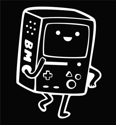 Adventure Time BMO WHITE Vinyl Car/Laptop/Window/Wall Decal