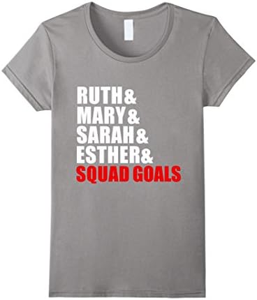 Women's Ruth Mary Sarah Esther Squad Goals T-shirt Proverbs 31 Woman Large Slate
