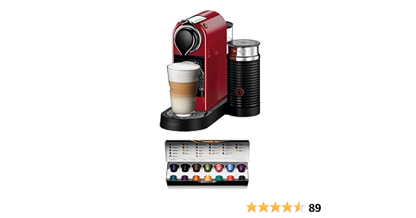 Nespresso Krups Citiz XN7605 - Cafetera monodosis de cápsulas Nespresso con  aeroccino, compacta, 19 bares, apagado automático, color granate :  Amazon.es: Hogar y cocina
