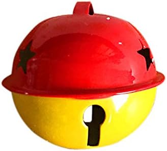 OriginA Crafts Two-color Jingle Bell with Star Cutouts 1.57 inches (6-Pack) -Red and Yellow