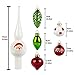 KINGYEE Christmas Glass Miniature Ornaments and Tree Topper Set of 15 Mini Tree Decorations Set for Tabletop Desktop Tree Wedding Centerpiece
