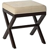 Hillsdale Furniture 50964 Morgan Vanity Stool, Espresso Wood and Stone Upholstery