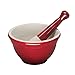 Le Creuset Stoneware 10-Ounce Mortar and Pestle, Cerise (Cherry Red)