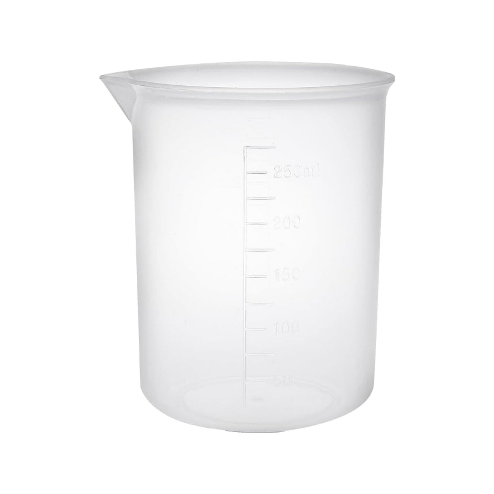TOP-VIGOR 250ml Plastic Measuring Cups, Transparent Lab Graduated Beakers Liquid Measuring Cups, Heat Resistant Measuring Jugs Mixing Cups for Baking Cooking Lab