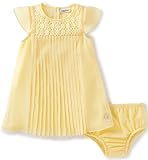 Calvin Klein Baby Girls' 2 Pieces Dress with Panty-Cap Sleeves, Yellow, 3/6M