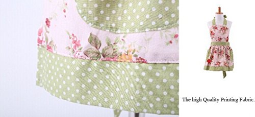 G2Plus® Lovely Classic Style Pink Floral Parent-Child Apron Women's Cooking or Baking Apron with 2 Pockets Mama & Kid Girl Apron Great Gift For Wife Daughters Ladies