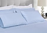 600 Thread Count 100% Extra-Long Staple Cotton Sheet Set, King Sheets, Luxury Bedding - Best Seller Super Sale, King Sheets 4 Piece Set ,Smooth Sateen Weave,Blue, by Threadmill Home Linen