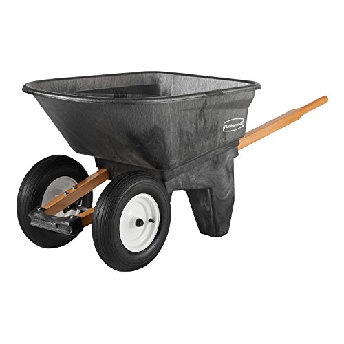 Rubbermaid Commercial FG565961BLA Unassembled Plastic 2-Wheel Wheelbarrow, 200-Pound Capacity
