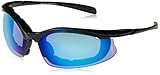 Crossfire Safety Glasses Concept Blue Mirror Lens Matte Black Frame Foam Lined