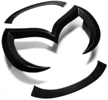 Amazon Mazda フロントグリルエンブレムバッジ 悪魔的 M グロスブラック エンブレム 車 バイク