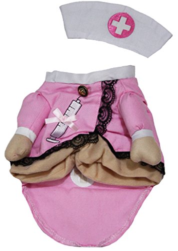 Petitebella Puppy Clothes Dog Dress Pink Nurse Top Hat Costume
