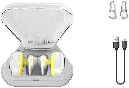Mini Wireless Bluetooth Earbuds With Charging Case, Stereo Sound Bluetooth 4.2 Earphones with Mic, Wireless Headphones 700mAh 5H Playtime (white yellow)