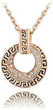 Bling Jewelry Women's Vintage Pattern Swarovski Pierced Necklaces Rose Gold Plated Pendants (rose-gold-plated-base)