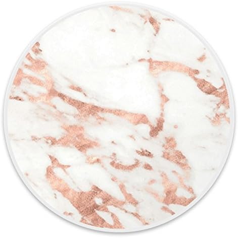 Customized Multi-Function Mounts and Stands,Expanding Stand Grip Pop Out Sockets for Smartphones, iPhone and Tablets - Metallic Rose Gold Marble White