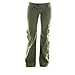 Molecule Women's Himalayan Hipsters Low Rise Flared Green Cargo Pants | USA 2/S (Tag M) Field Green