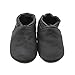 SAYOYO Baby Soft Sole Prewalkers Skid-Resistant Baby Toddler Shoes Cowhide Shoes (18-24 Months, Dark Grey)