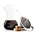 Apace Living Pour Over Coffee Maker Set w/Coffee Scoop and Cork Lid - Elegant Coffee Dripper Pot w/Glass Carafe & Permanent Stainless Steel Filter (800 ml / 27 oz)