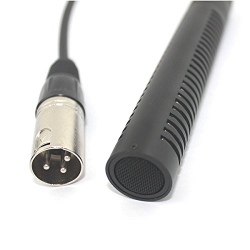 Weymic® PRO Camera Camcorder Dv Shotgun Microphone 5.5" / 15cm Photography Camera Camcorder Uni-directional Condenser Interview MIC Microphone with 26cm Cable XLR Male Plug Shotgun MIC Microphone for Canon Nikon Sony Olympus Pentax Panasonic Dslr Camera  - Thumbnail 2