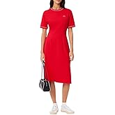 Lacoste Womens Trim Accent Jersey T-Shirt Dress